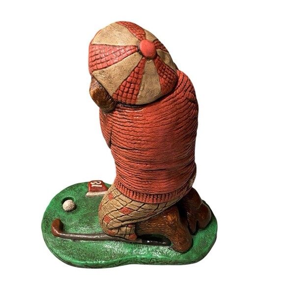 VTG 70s Chalkware Monkey Golf Figurine Praying 18th Hole Retro Collectible - Picture 5 of 9